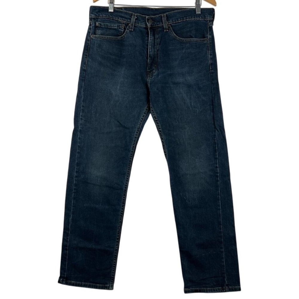 Levis 505 Jeans‎ Mens 34x30 Regular Fit Dark Wash Denim Pants Classic